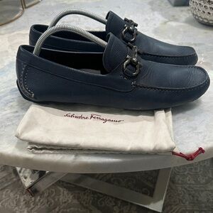 Salvatore Ferragamo Men's Navy Slip-On Loafers